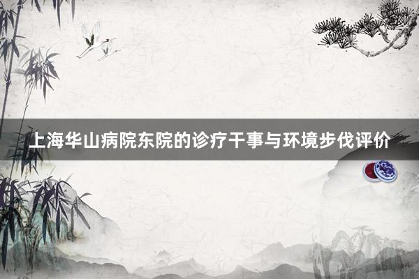 上海华山病院东院的诊疗干事与环境步伐评价